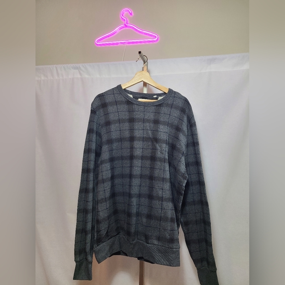 Ben Sherman Jumper Sweater | Checkered Pattern Tartan Style | Grey | Size XL